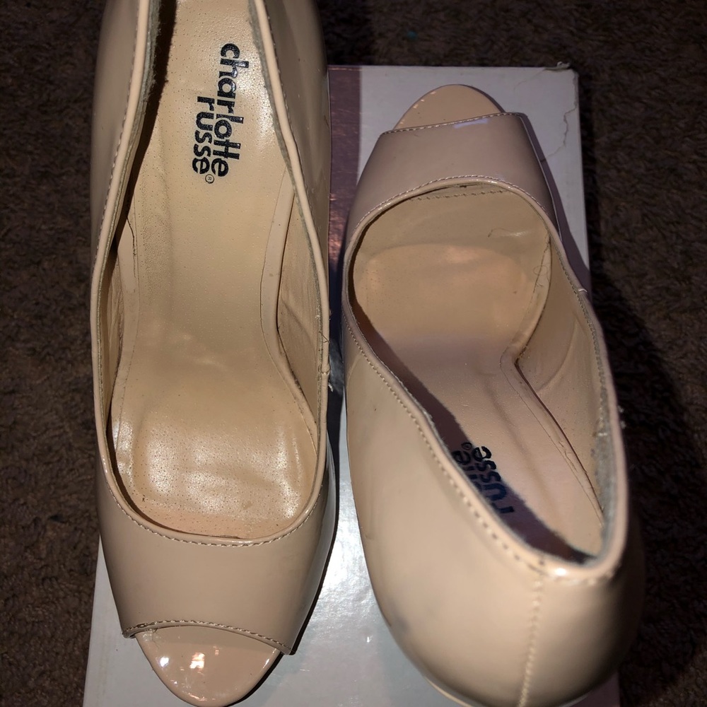 Pink Nude Open Toe High Heels